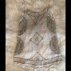 Cleo Ella sheer white tank with sequin detail